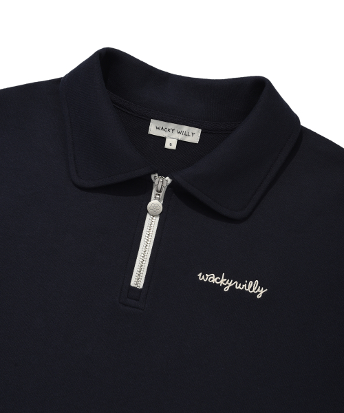Женский полузип-анорак с коротким рукавом и логотипом Dark Navy