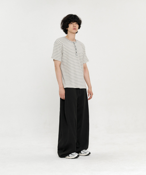 Multi-tuck широкие слаксы [Black]