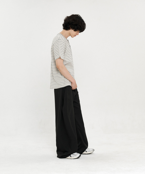 Multi-tuck широкие слаксы [Black]