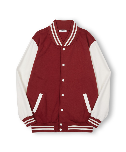 Хлопковый бомбер varsity со вставками Wine