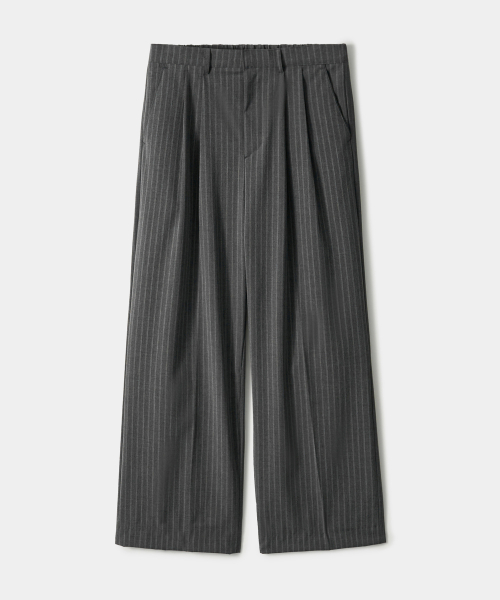 Light двойная складка широкие слаксы_Stripe Black