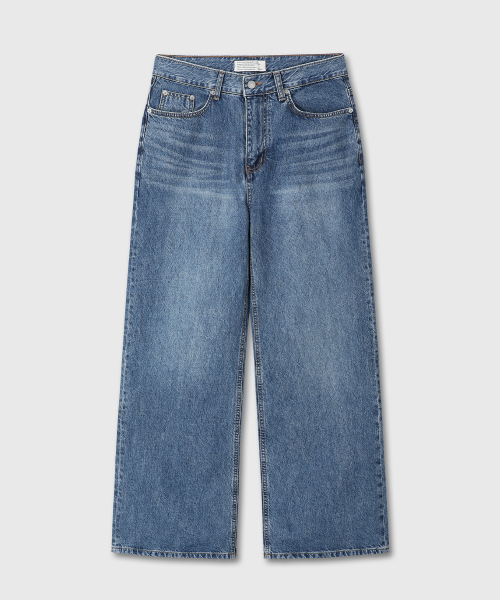 WIDE FLARED DENIM PANTS (BLUE)