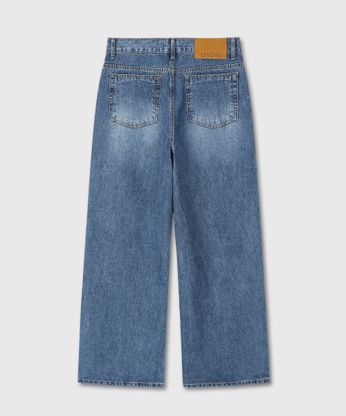 WIDE FLARED DENIM PANTS (BLUE)