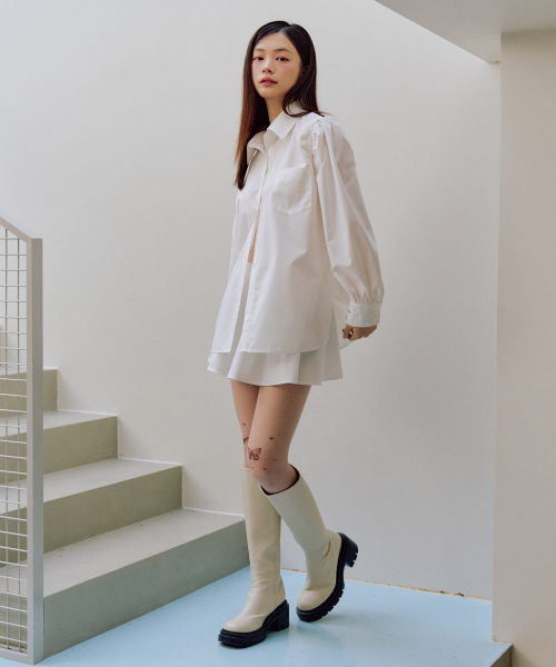 Рубашка Giselle с пышными рукавами [WHITE]