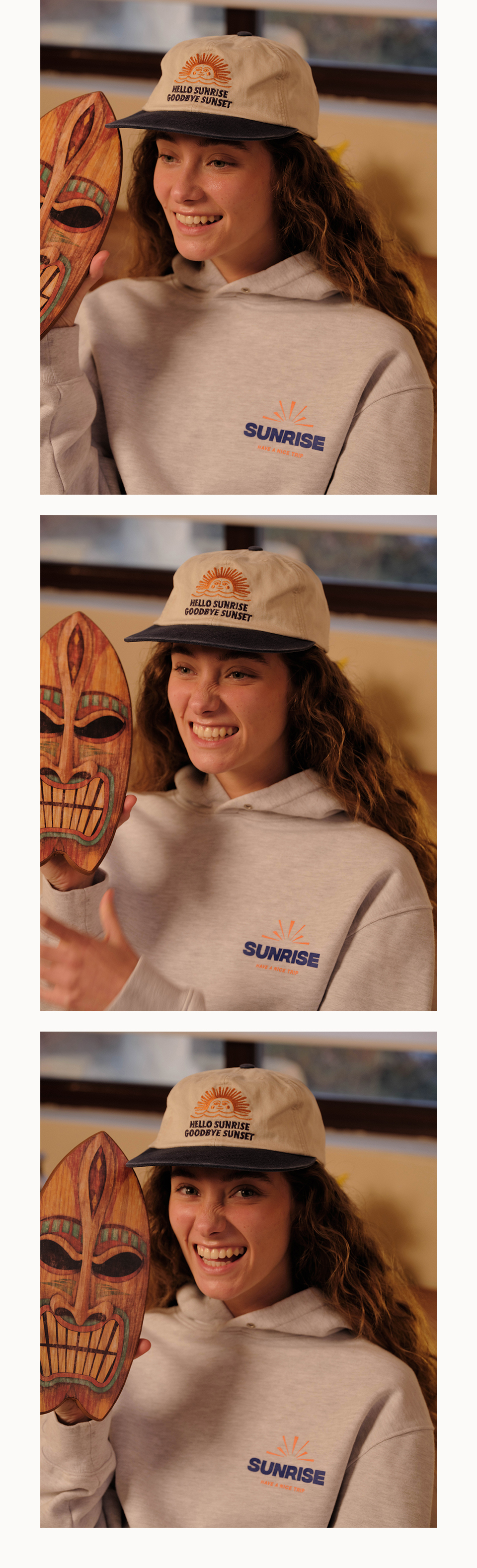 MUSINSA | HELLO SUNRISE 90s Logo 6Panel Cap_Beige&Navy