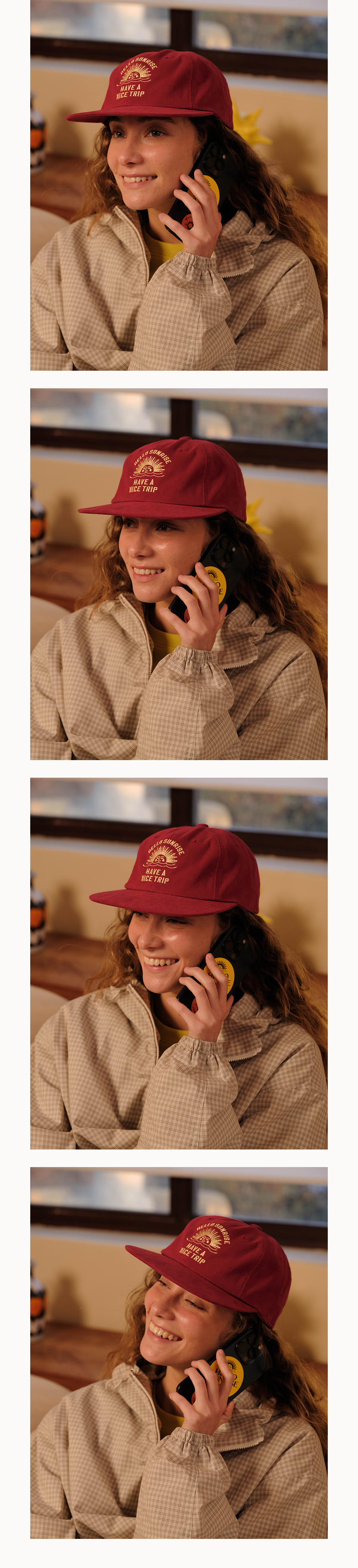 MUSINSA公式 | HELLO SUNRISE HS VTG Arch Logo Relaxed Fit Cap_Red