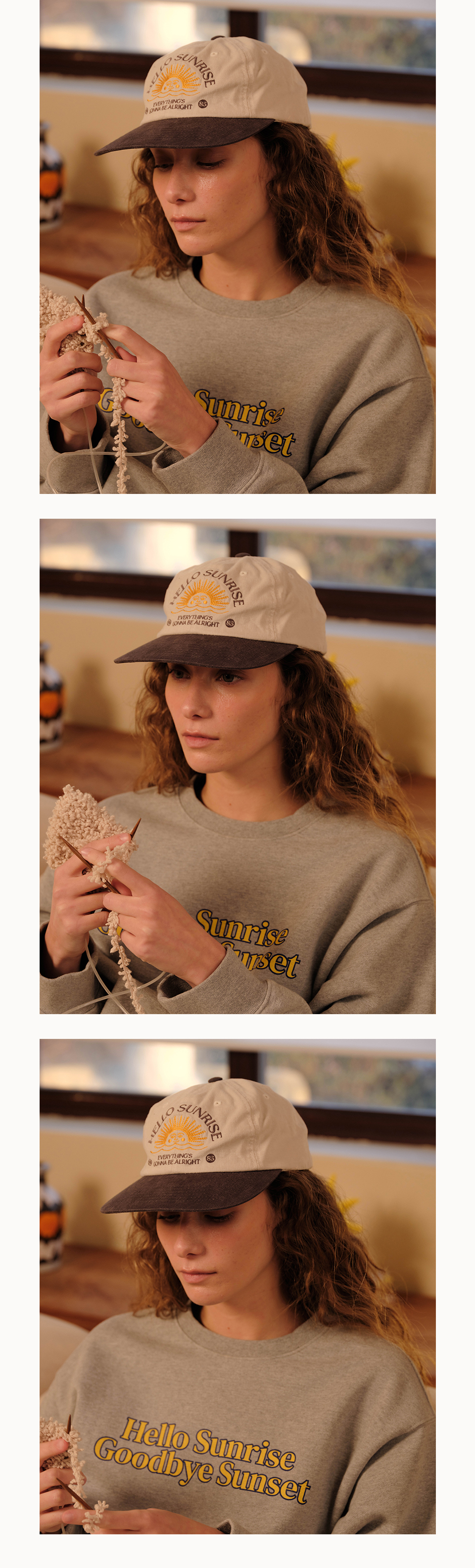 HELLO■Washed HS Arch Logo 6Panel Cap_Oatmeal Beige ■送料込 MUSINSA | HELLO SUNRISE Washed HS Arch Logo 6panel