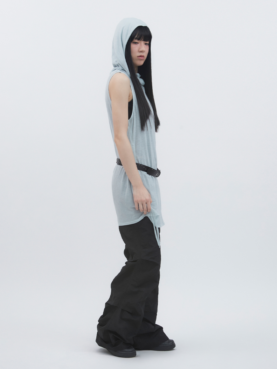MUSINSA公式 | TUOMIO FLOWER EYELET BELT [BLACK]