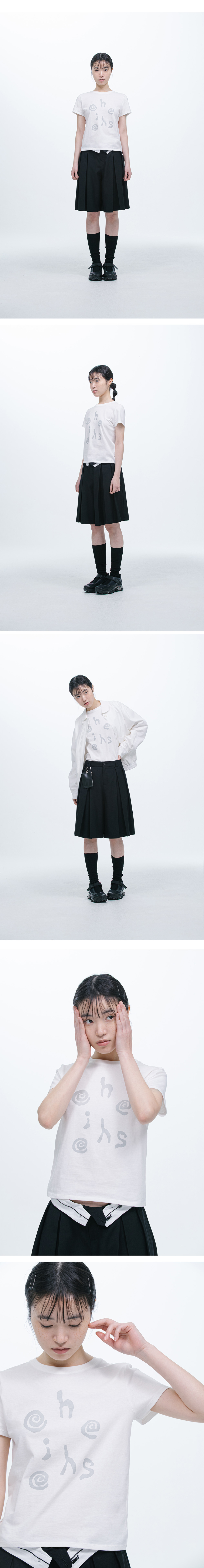 MUSINSA | OHESHIO LOGO SLIM T-SHIRT, WHITE