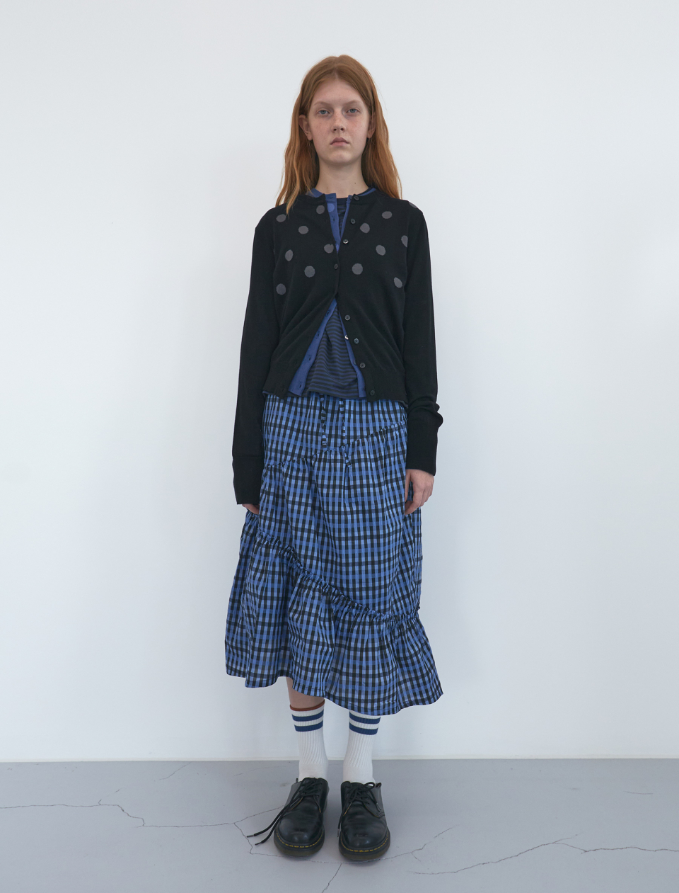 【ENZO BLUES】mesh panel skirt メッシュ スカート MUSINSA公式 | ENZO BLUES Shirring banding skirt (Blue)