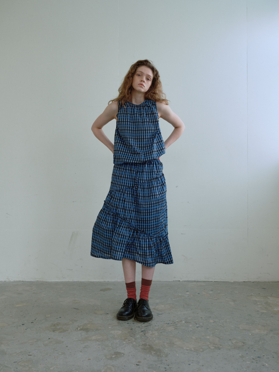 【BAON】Moriya nylon banding ribbon shirring long skirt MUSINSA | PLACE STUDIO Cancan Frill Flare Ribbon Shirring