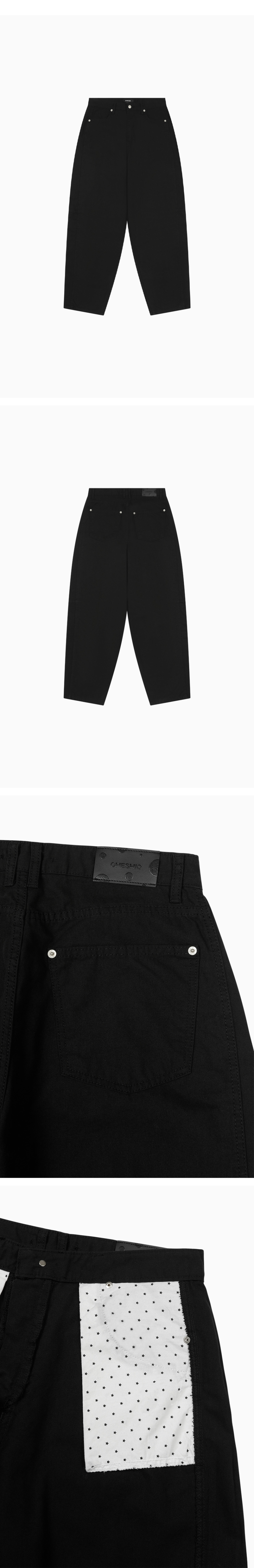 【OHESHIO】25ss WIDE CURVED PANTS MUSINSA | OHESHIO WIDE CURVED PANTS, BLACK