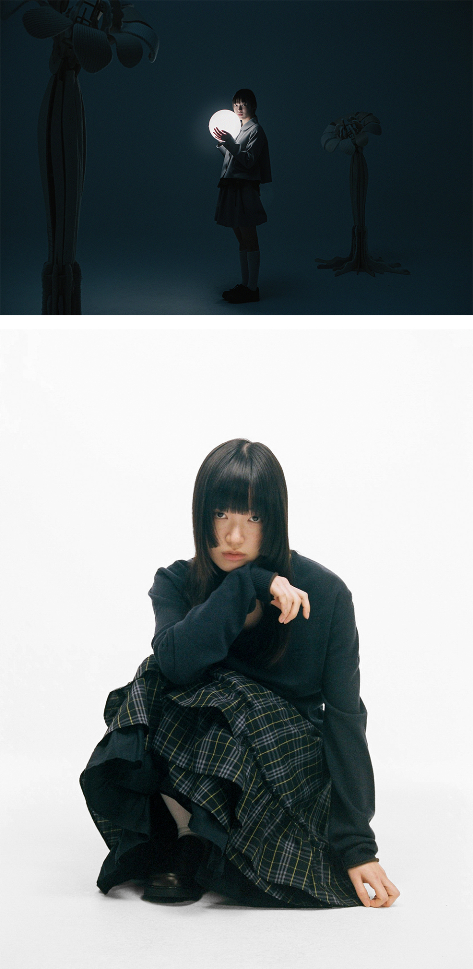 ◆OHESHIO◆ CHECK FRILL MIDI SKIRT NAVY 25SS-14004NG MUSINSA公式 | OHESHIO CHECK FRILL MIDI SKIRT, NAVY