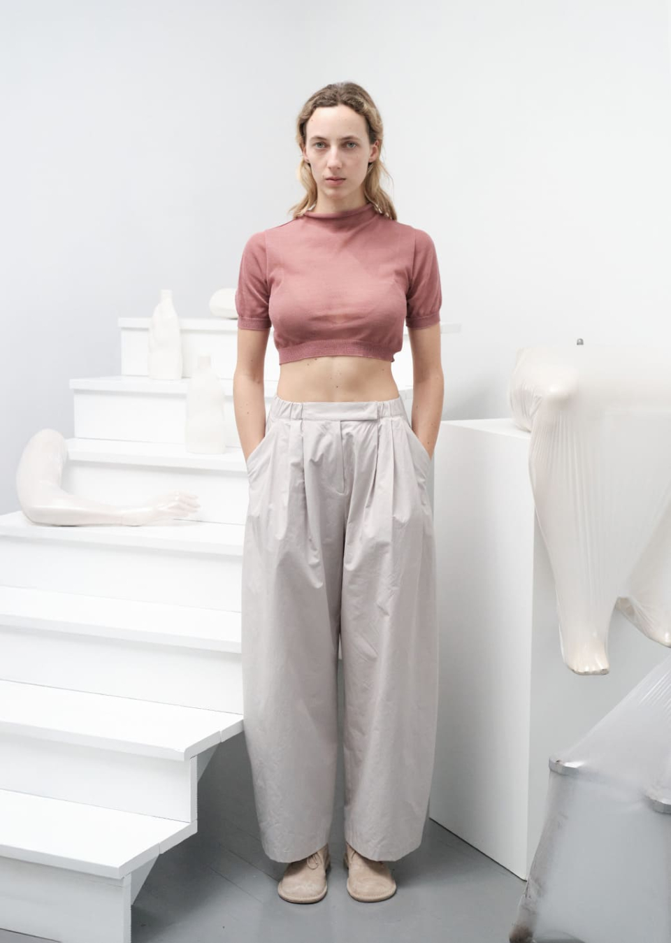 아모멘토(AMOMENTO) THREE TUCK BANDING PANTS (2COLORS) - 사이즈
