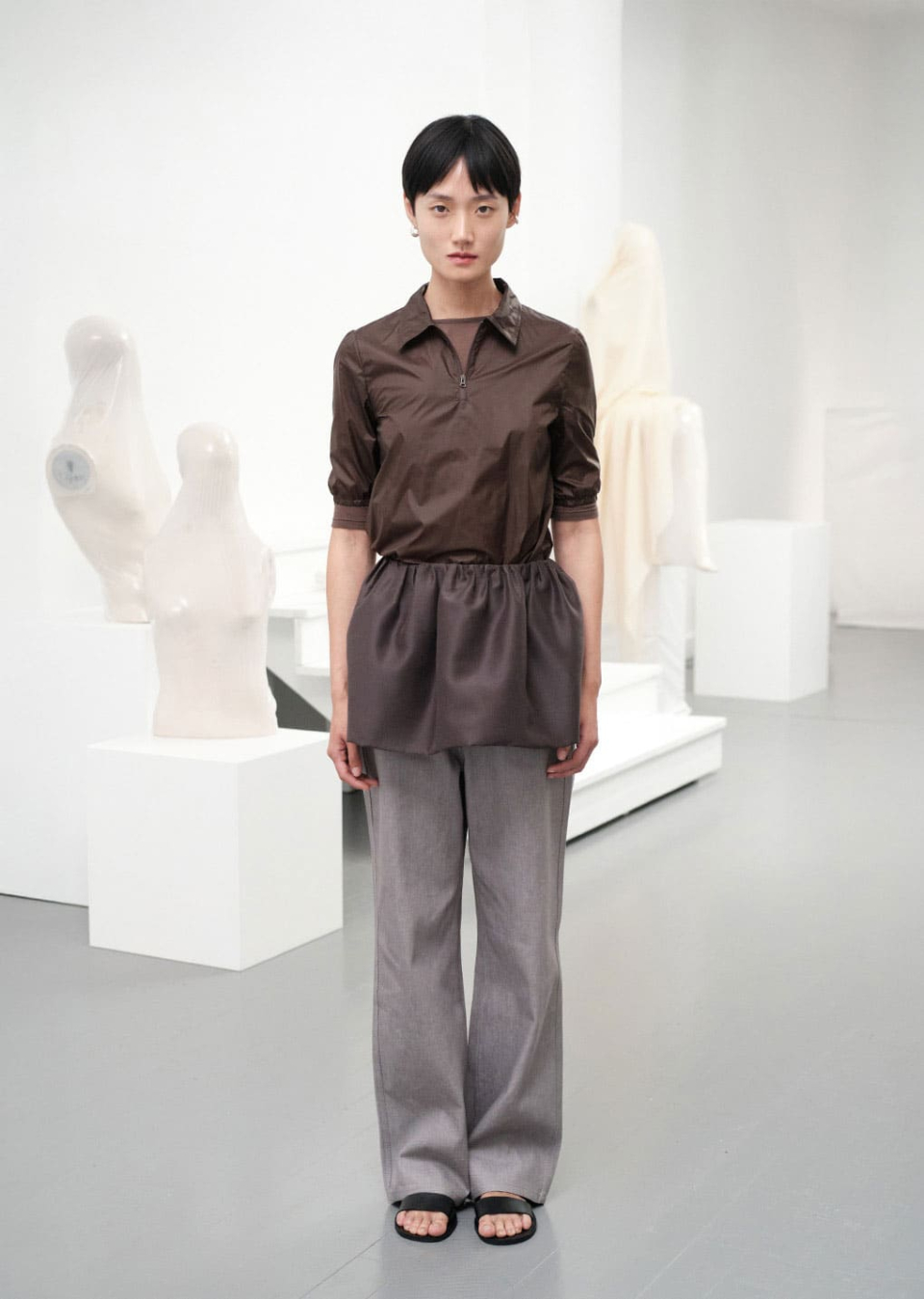 아모멘토(AMOMENTO) SHIRRING ORGANZA BELT SKIRT (2COLORS) - 사이즈