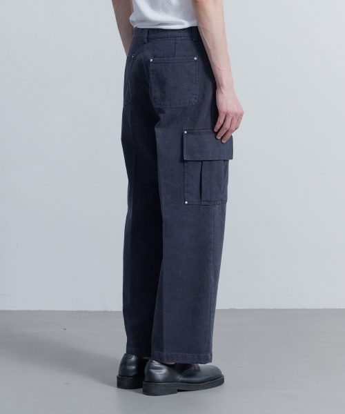 Широкие брюки карго фасона фатиг Washed Black