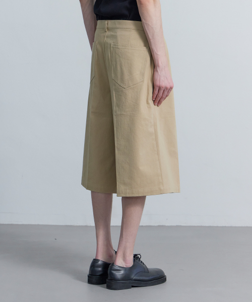 Бермуды из био-хлопка с одной складкой, Beige