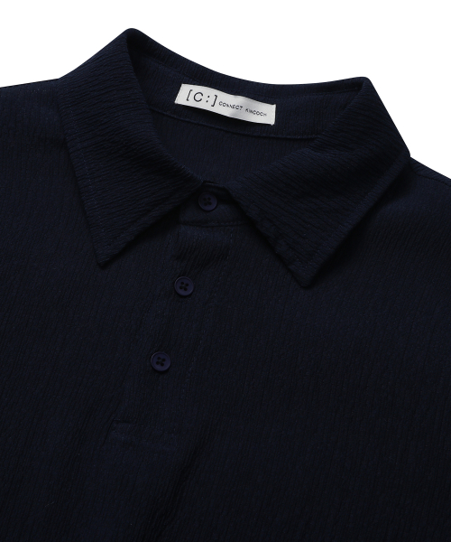 Рубашка поло Wish & Wear из жатого хлопка (Navy)