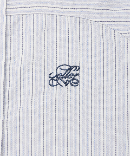 W STRIPED HALF SLEEVE SHIRT BLUE(CV2FMFW362A)