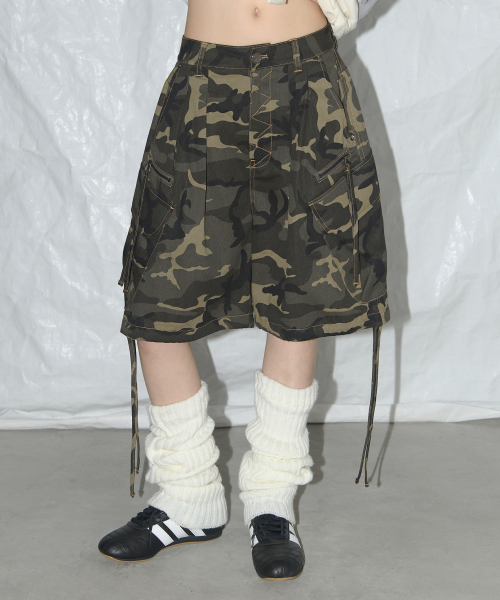 CARGO LETTERING BERMUDA PANTS(KHAKI CAMO) F25QD889