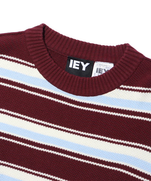 MULTI STRIPE KNIT Burgundy