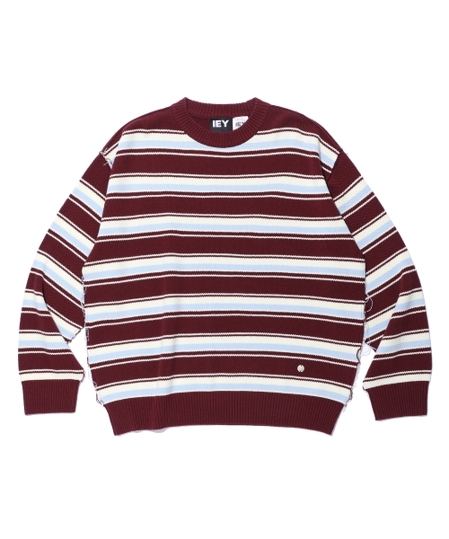 MULTI STRIPE KNIT Burgundy