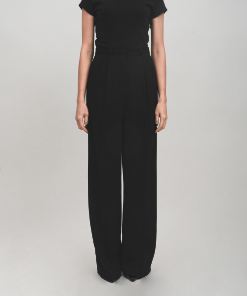 Женские high-waist pintuck широкие слаксы деловые брюки (3 цвета)