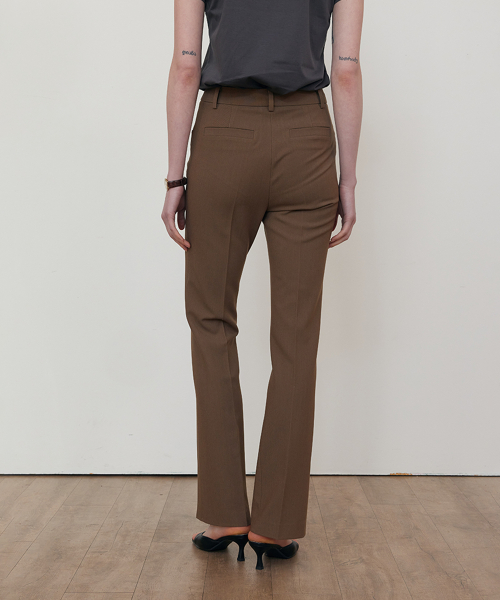 Boots cut slit pants_BROWN