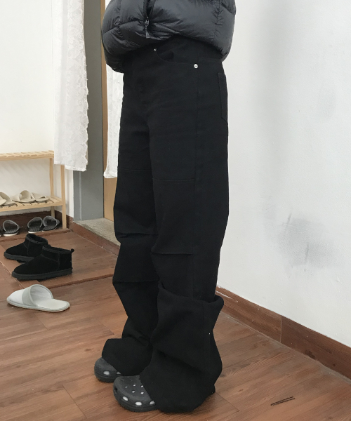 Расклешенные брюки с низкой посадкой и защипами [Black]