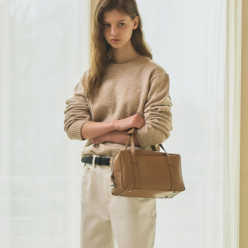 Soft box tote bag Cappuccino