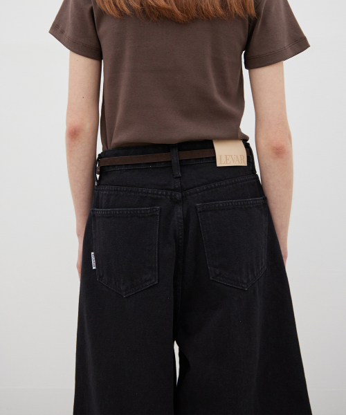 Relaxed Wide Bermuda Denim - чёрный