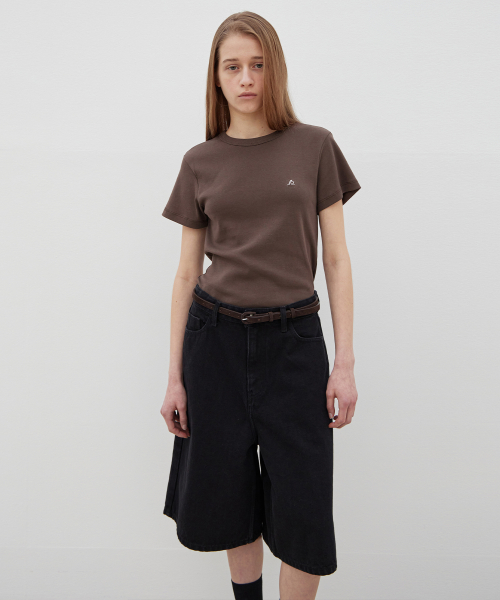 Relaxed Wide Bermuda Denim - чёрный