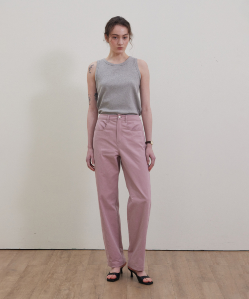 Pigment washing panel pants_PINK