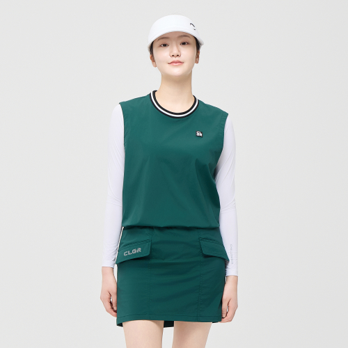 Женский жилет с кулиской в полоску Dark Green