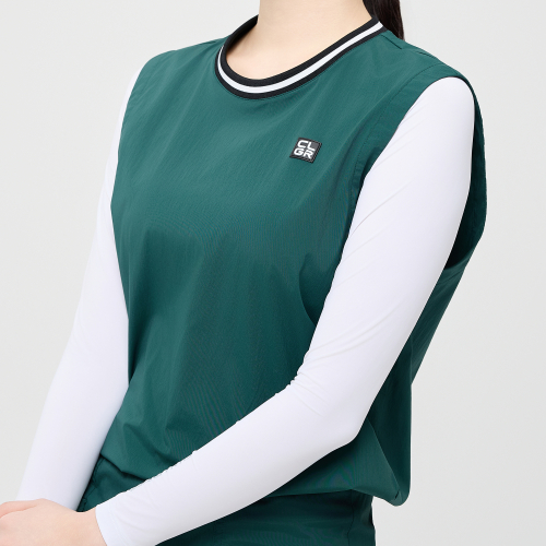 Женский жилет с кулиской в полоску Dark Green