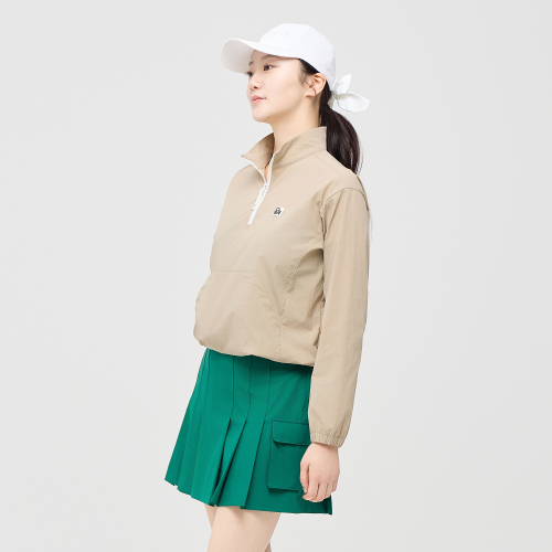 Женская ветровка анорак с высоким горлом Beige