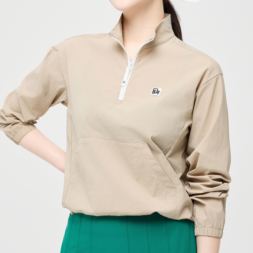 Женская ветровка анорак с высоким горлом Beige