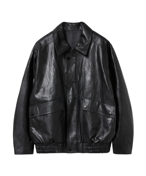 Оверсайз куртка из экокожи (Black)