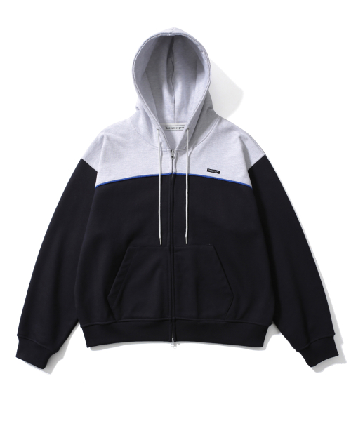 Color Block Hood Zip-Up (тёмно-синий)
