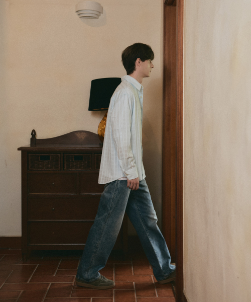 Jacquard клетчатая рубашка (Sky Blue)