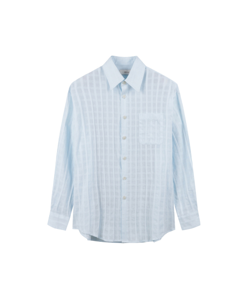 Jacquard клетчатая рубашка (Sky Blue)