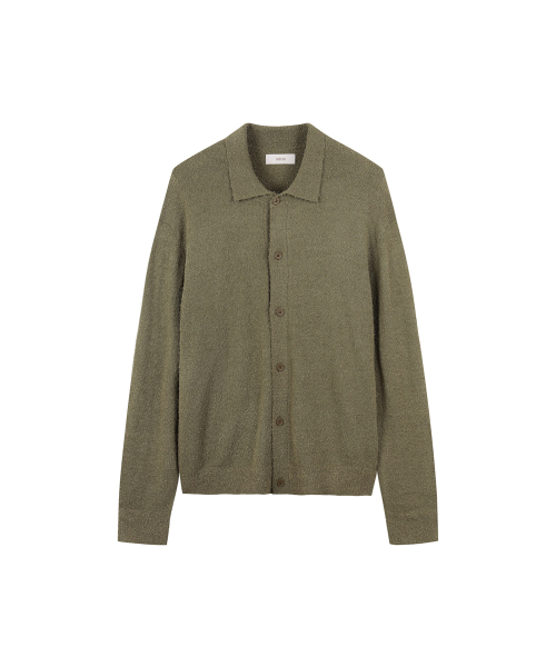 Кардиган букле с воротником (Olive)