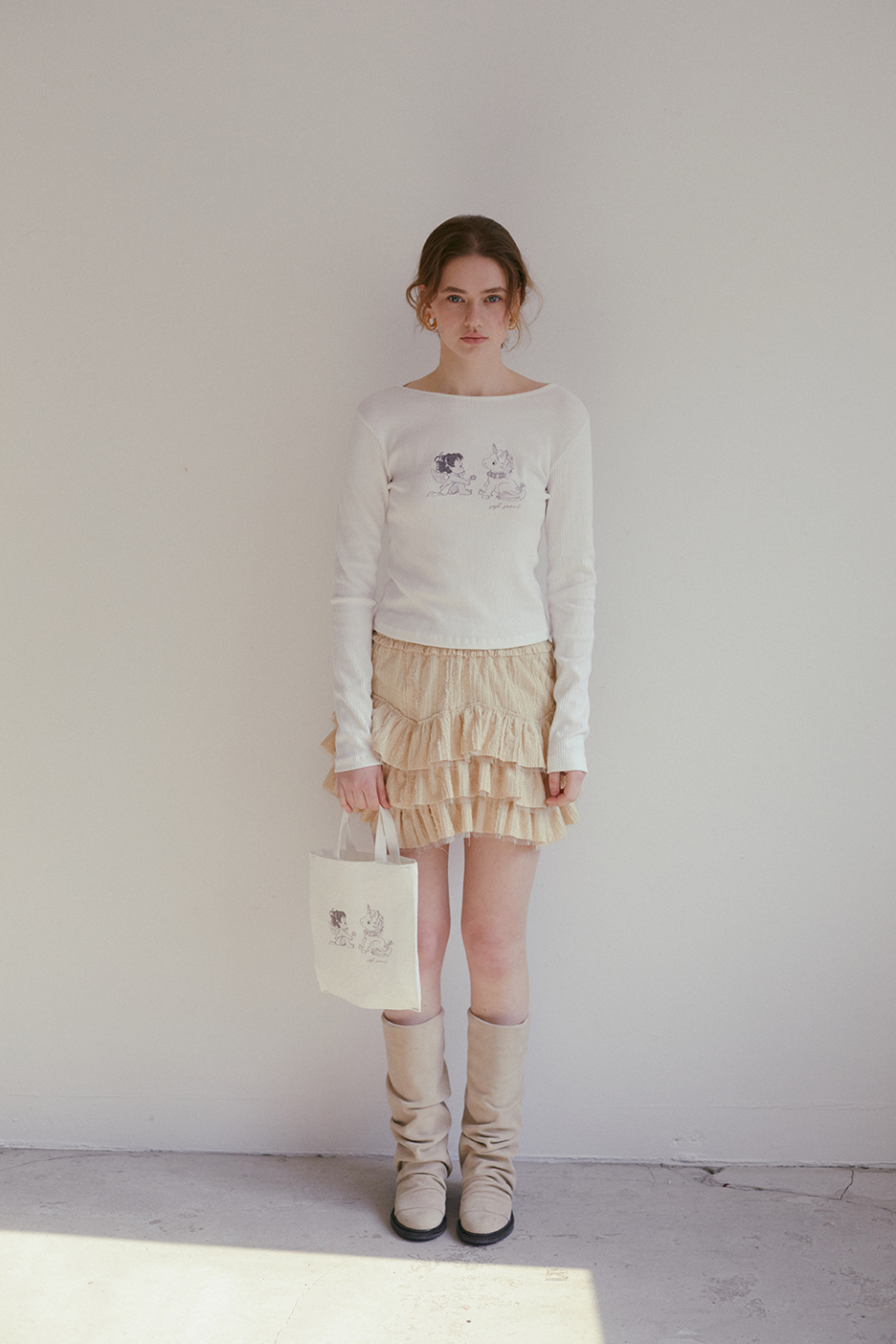 SOFT SEOUL ♥ CANCAN FRILL BANDING PANTS SKIRT /追跡付 MUSINSA公式 | SOFTSEOUL Cancan Frill Banding Pants Skirt_Beige
