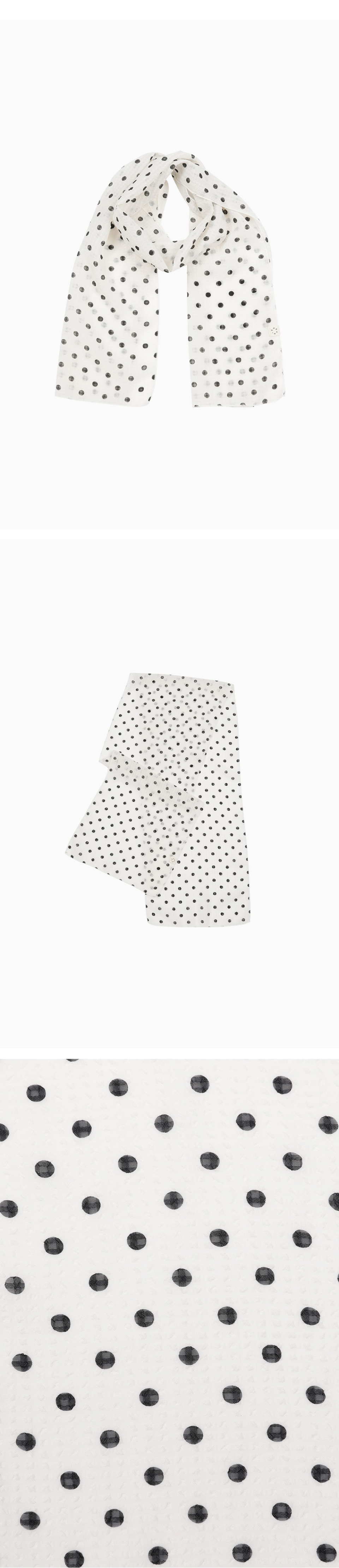 MUSINSA | OHESHIO DOT SHEER PATTERN SCARF, WHITE