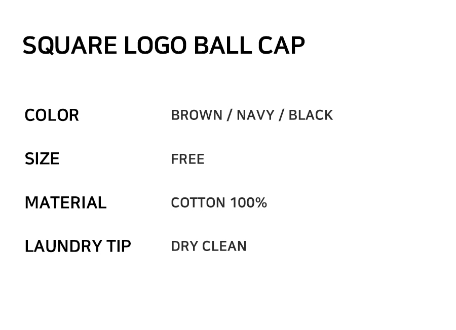SQUARE LOGO BALL CAP - 2 COLORS BLACK