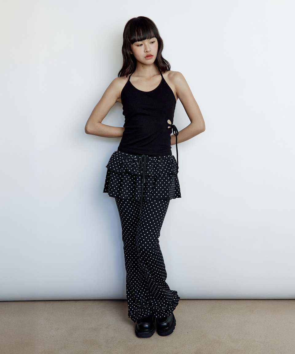 ★ROUGHNECK★ KNIT DOUBLE SKIRT PANTS 3colors【送料0/関税0】 MUSINSA | ROUGHNECK Knit double skirt pants dot