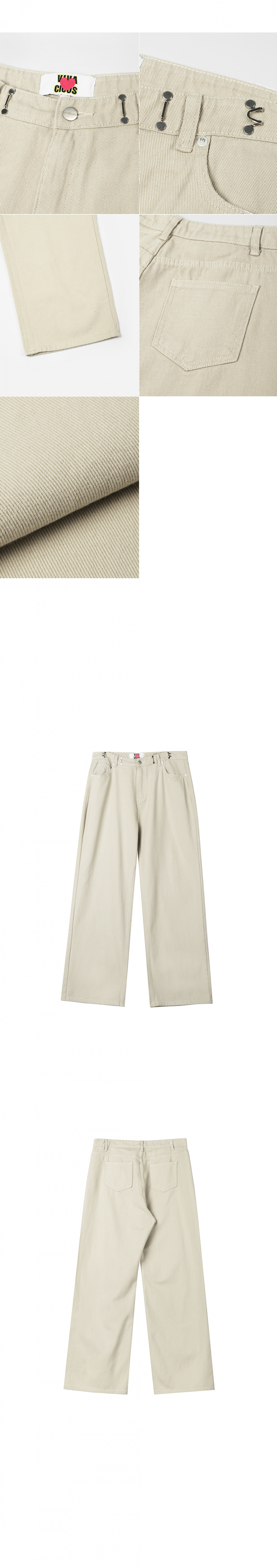 MUSINSA | AVANDRESS BUCKLE WIDE DENIM PANTS OATMEAL