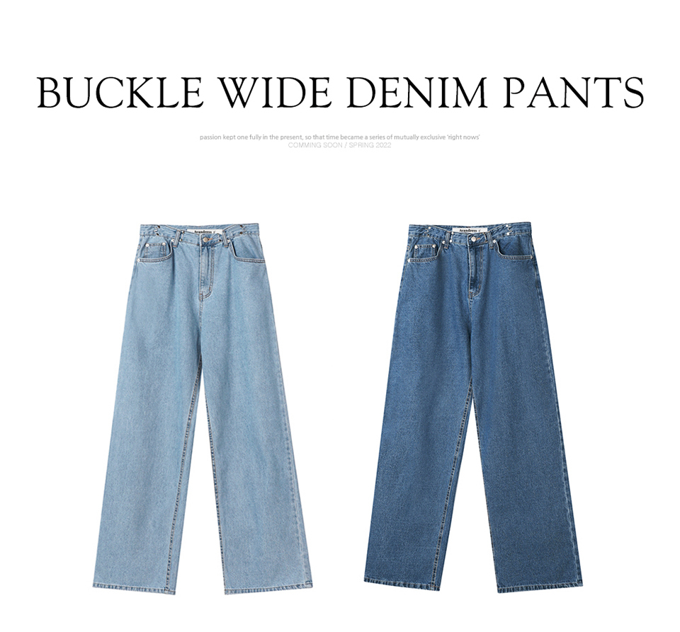 ☆AVANDRESS☆ BUCKLE WIDE DENIM PANTS BEIGE AD41PT34BE MUSINSA | AVANDRESS BUCKLE WIDE DENIM PANTS OATMEAL