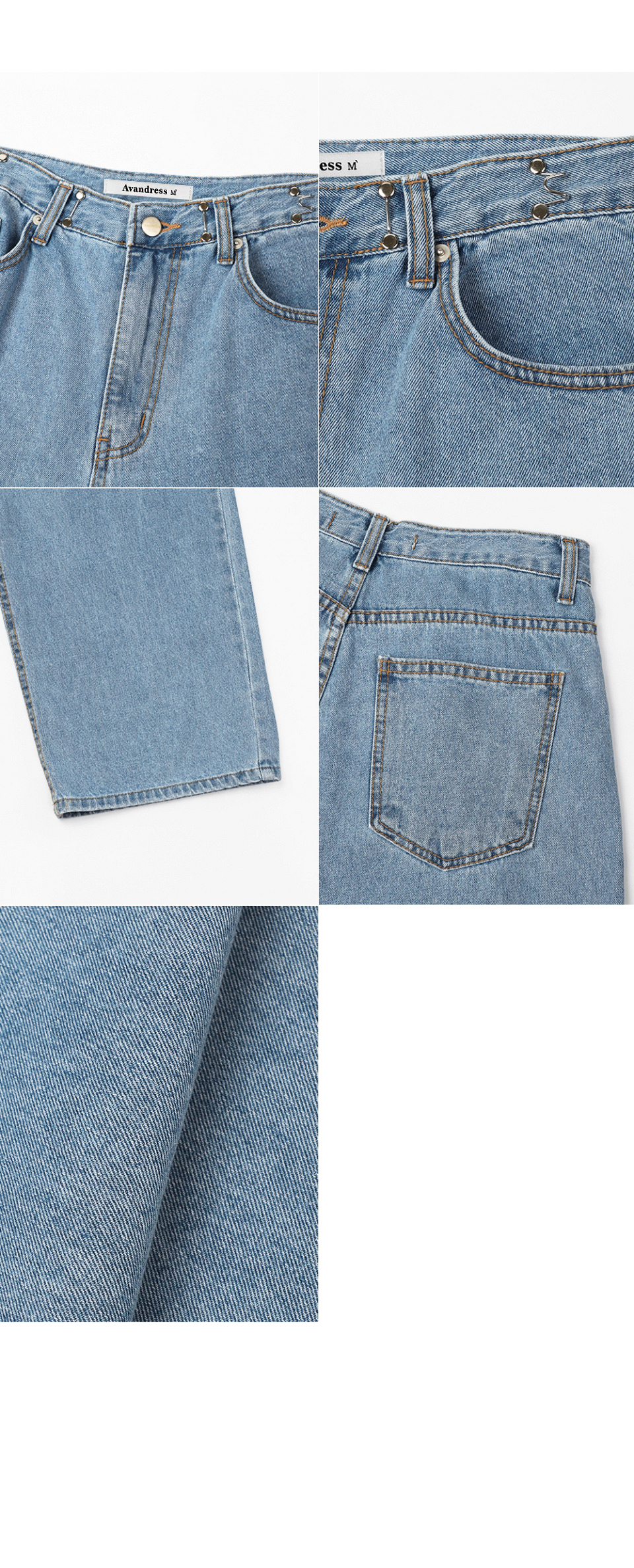 MUSINSA | AVANDRESS BUCKLE WIDE DENIM PANTS SKYBLUE