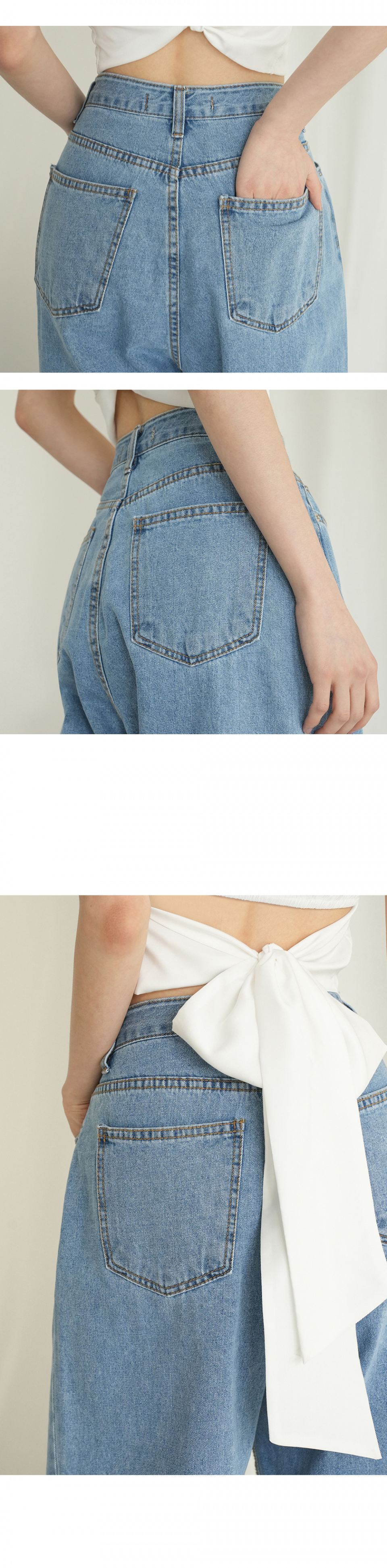 MUSINSA | AVANDRESS BUCKLE WIDE DENIM PANTS SKYBLUE